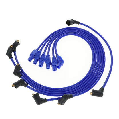 Spark Plug Wire Set Universal 8mm Silicone Spiro Pro 350 ohm/ft Mixed Blue 74690