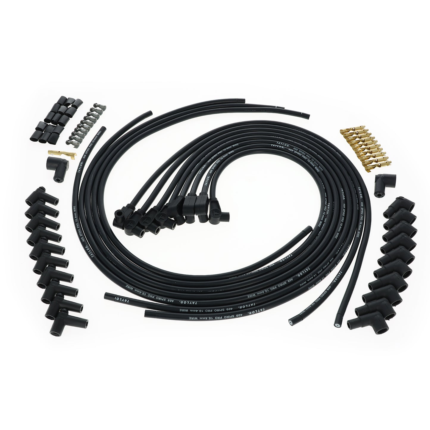 Spark Plug Wire Set Universal 10.4mm Silicone Spiro Pro 409 409 90? Black 79051
