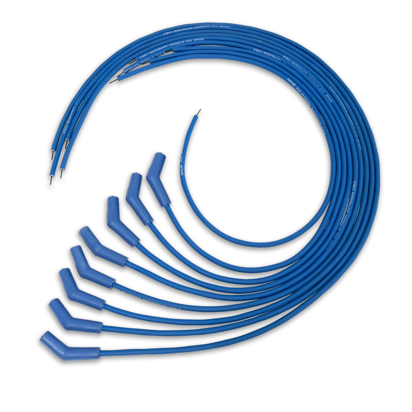 Spark Plug Wire Set Universal 8mm Silicone 135? 5000 ohm/ft Hi Energy Blue 60653
