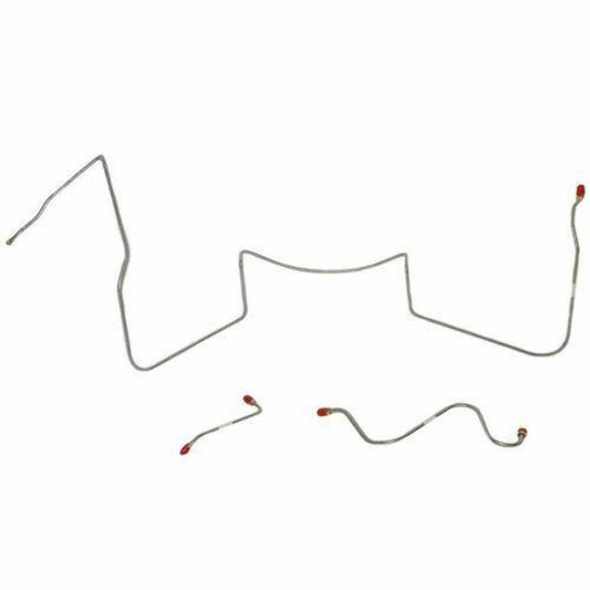 64-65 Pontiac Lemans Front Brake Line Kit Manual Drum Brakes Stainless AKT6401SS - Front Lines Car Part People