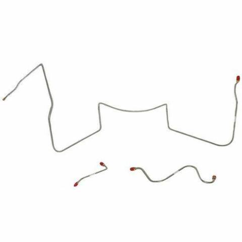 64-65 Pontiac Lemans Front Brake Line Kit Manual Drum Brakes Stainless AKT6401SS