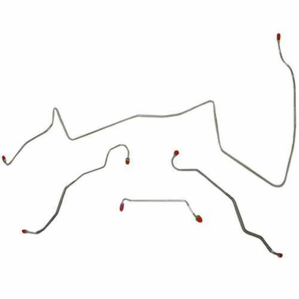 1967 Pontiac LeMans Front Brake Line Kit Power Drum Brakes Stainless - AKT6702SS - Front Lines Car Part People