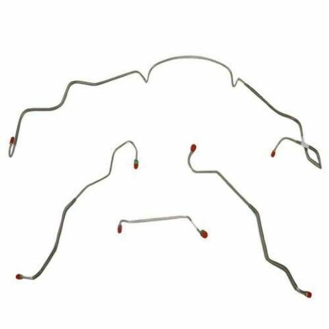 1967 Pontiac LeMans Front Brake Line Kit Power Drum Brakes Stainless AKT6706SS
