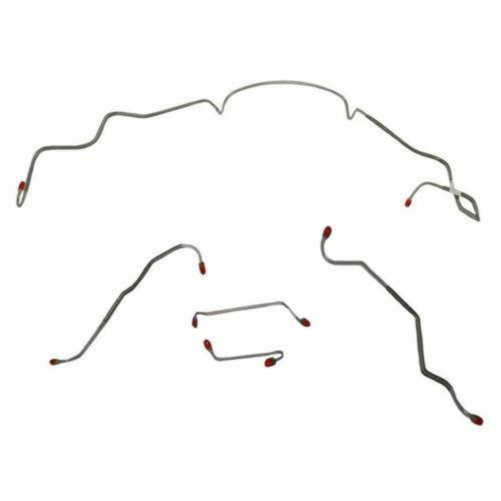 1967 Pontiac LeMans Front Brake Line Kit Power Disc Brakes Stainless - AKT6708SS - Front Lines Car Part People