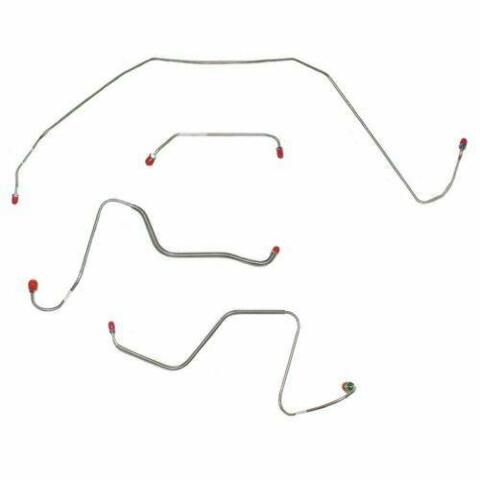 1967 Buick Skylark Front Brake Line Kit Manual Drum Brakes Stainless - AKT6721SS
