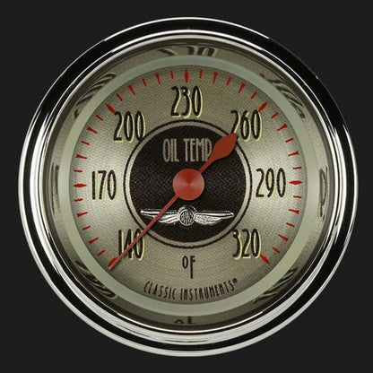 All American Nickel 2 1/8" Oil Temperature Gauge AN128SHC