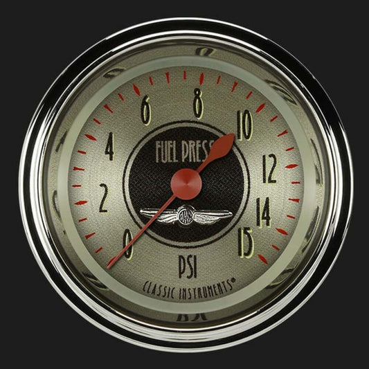 All American Nickel 2 1/8" Fuel Pressure Gauge, 15 psi AN145SHC