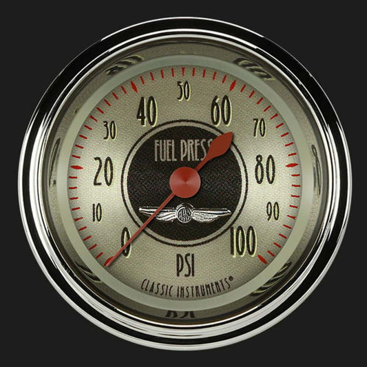All American Nickel 2 1/8" Fuel Pressure Gauge, 100 psi AN146SHC