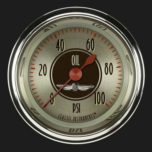 All American Nickel 2 1/8" Oil Pressure Gauge AN181SHC