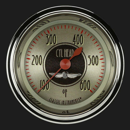 All American Nickel 2 1/8" Cylinder Head Temp. Gauge AN197SHC