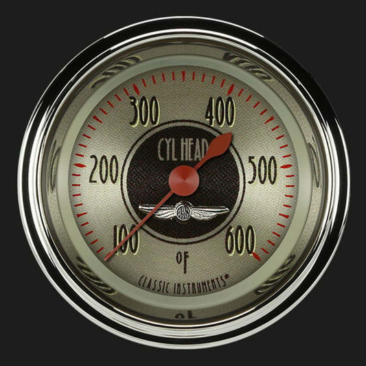 All American Nickel 2 1/8" Cylinder Head Temp. Gauge AN197SHC