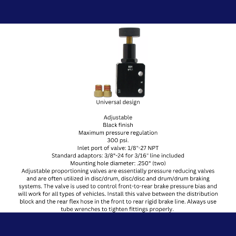 Adjustable Proportioning Valve - Black APV1