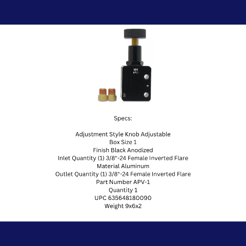 Adjustable Proportioning Valve - Black APV1