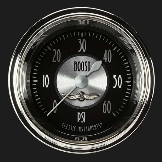All American Tradition 2 1/8" Boost Gauge, 60 psi AT143SHC
