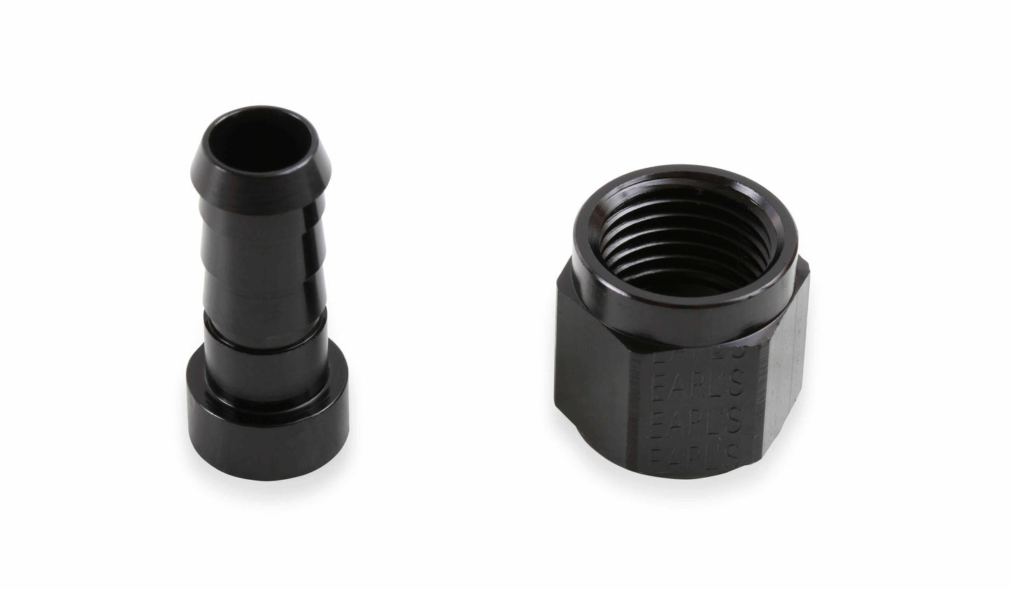 Earls Auto-Crimp Hose End - Straight - Size -10 - Black - AT700110ERL