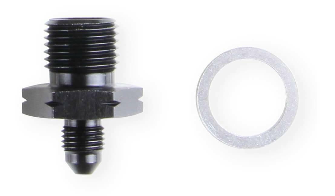 Earl's GM LS Oil Pressure Gauge Adapter Fittings - Black - AT9919BFJERL