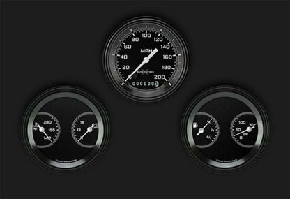 AutoCross Gray Three Gauge Set AX04GBLF