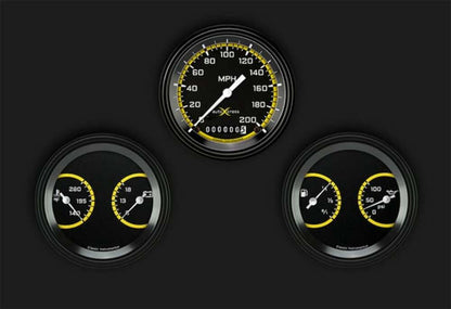 AutoCross Yellow Three Gauge Set AX04YBLF