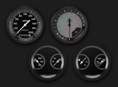 AutoCross Gray Four Gauge Set AX05GBLF
