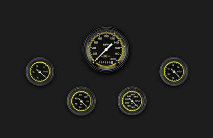 AutoCross Yellow Five Gauge Set 100 AX100YBLF