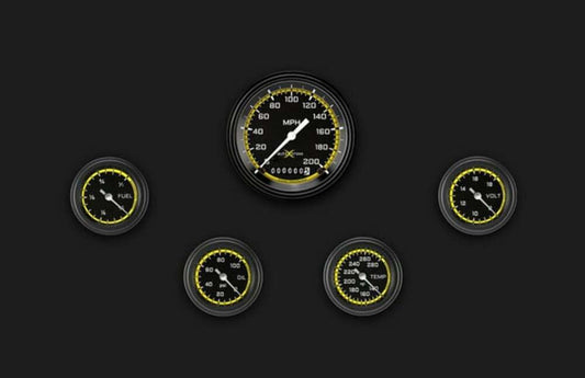 AutoCross Yellow Five Gauge Set 100 AX100YBLF