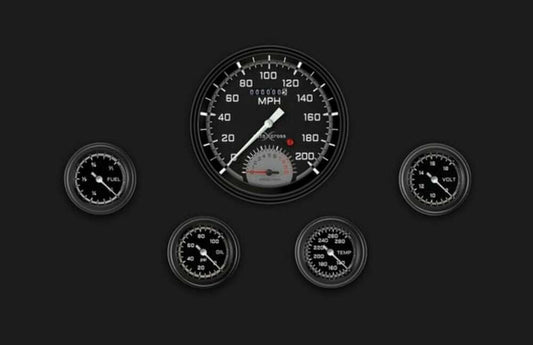 AutoCross Gray Five Gauge Set 165 AX165GBLF