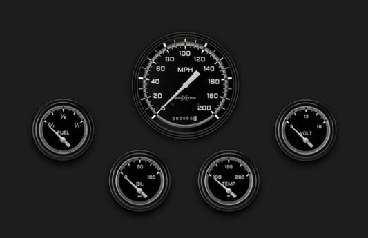 AutoCross Gray Five Gauge Set 254 AX254GBLF
