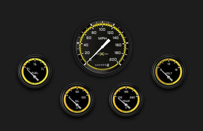 AutoCross Yellow Five Gauge Set 254 AX254YBLF