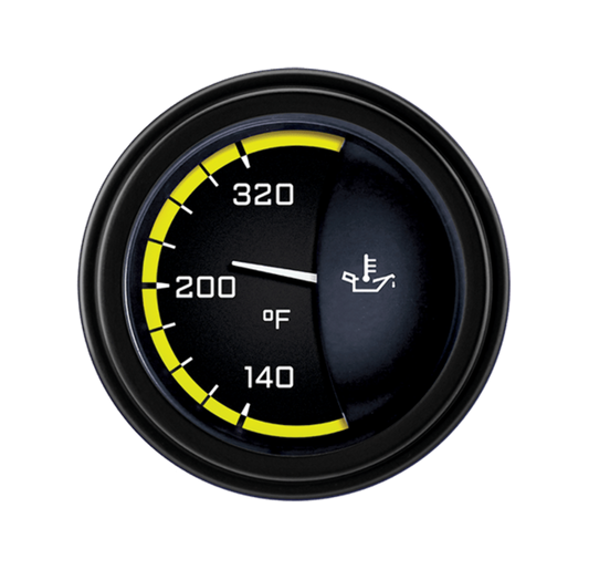 AutoCross Yellow 2 1/8" Oil Temp AX28YBLF