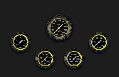 AutoCross Yellow Five Gauge Set 300 AX300YBLF