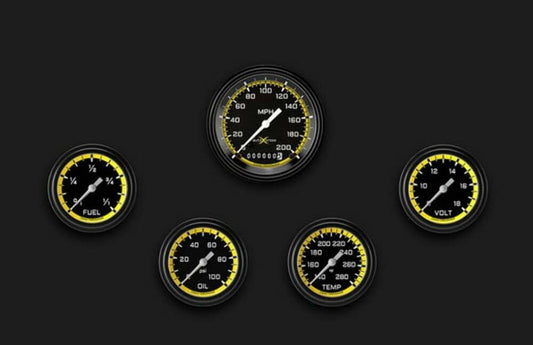 AutoCross Yellow Five Gauge Set 300 AX300YBLF