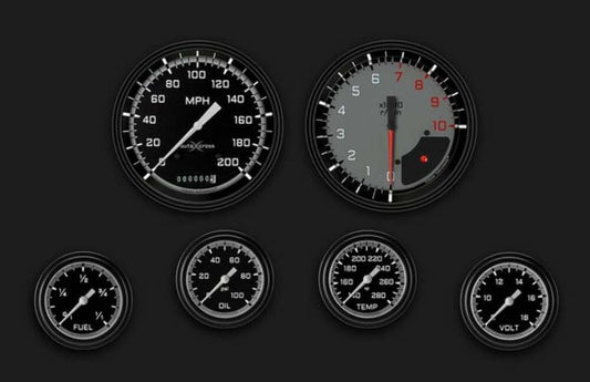 AutoCross Gray Six Gauge Set 351 AX351GBLF
