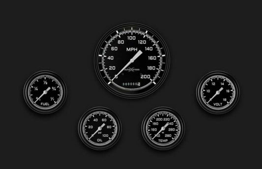 AutoCross Gray Five Gauge Set 354 AX354GBLF