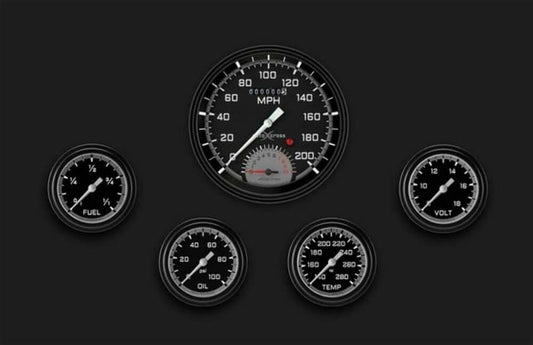 AutoCross Gray Five Gauge Set 365 AX365GBLF