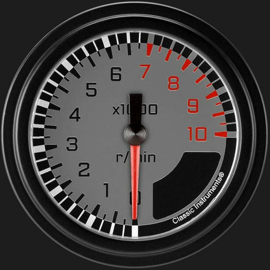 AutoCross Gray 2 5/8" Tachometer AX383GBLF
