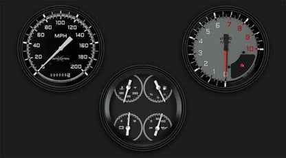 AutoCross Gray Three Gauge Set AX53GBLF