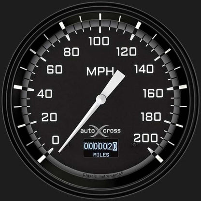 AutoCross Gray 4 5/8" Speedometer with Information Screen AX56DGBLF