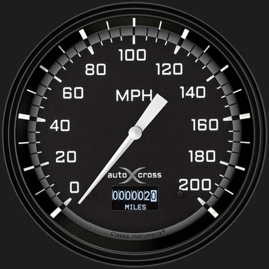 AutoCross Gray 4 5/8" Speedometer with Information Screen AX56DGBLF