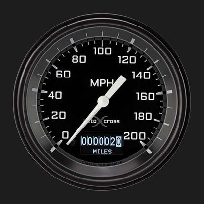 AutoCross Gray 3 3/8" Speedometer with Information Screen AX57DGBLF