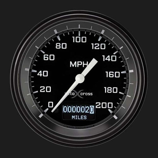 AutoCross Gray 3 3/8" Speedometer with Information Screen AX57DGBLF