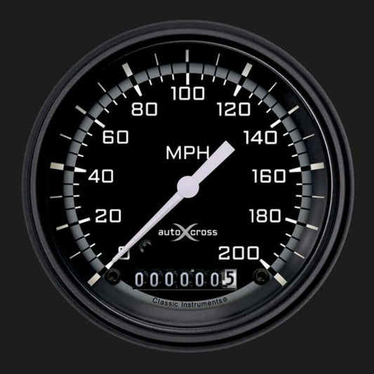 AutoCross Gray 3 3/8" Speedometer AX57GBLF