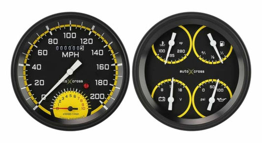 AutoCross Yellow Two Gauge Set AX62YBLF