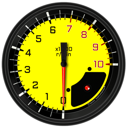 AutoCross Yellow 4 5/8" Tachometer AX71YBLF