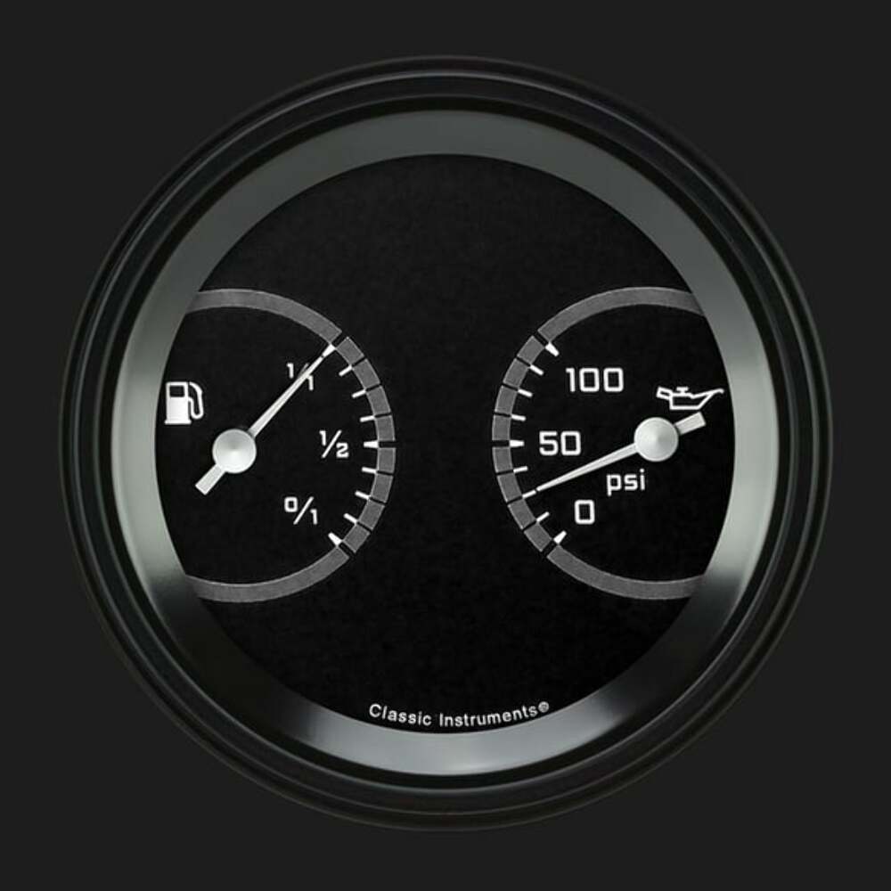 AutoCross Gray 3 3/8" Fuel & Oil Dual AX72GBLF