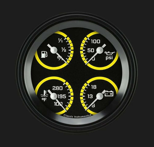 AutoCross Yellow 3 3/8" Quad AX79YBLF