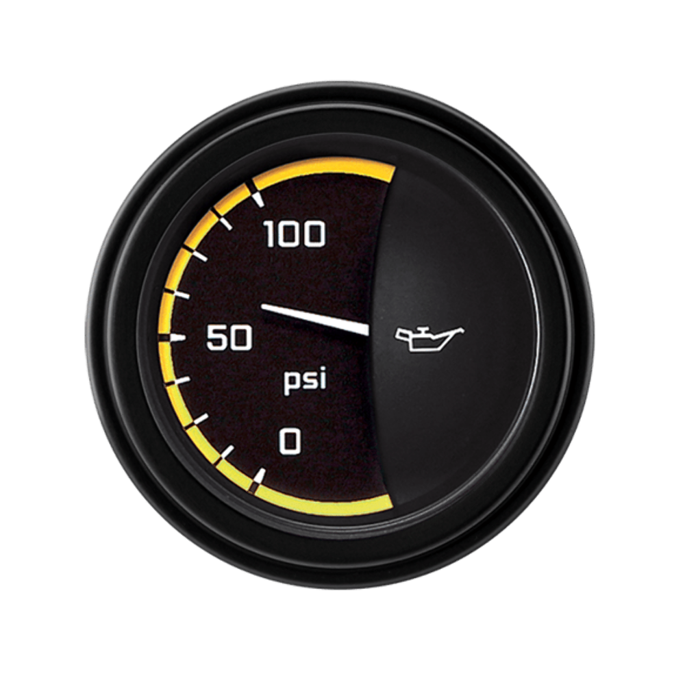 AutoCross Yellow 2 1/8" Oil Pressure AX81YBLF