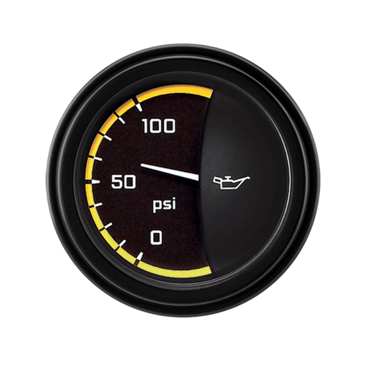 AutoCross Yellow 2 1/8" Oil Pressure AX81YBLF