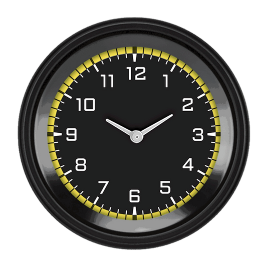 AutoCross Yellow 3 3/8" Clock AX93YBLF
