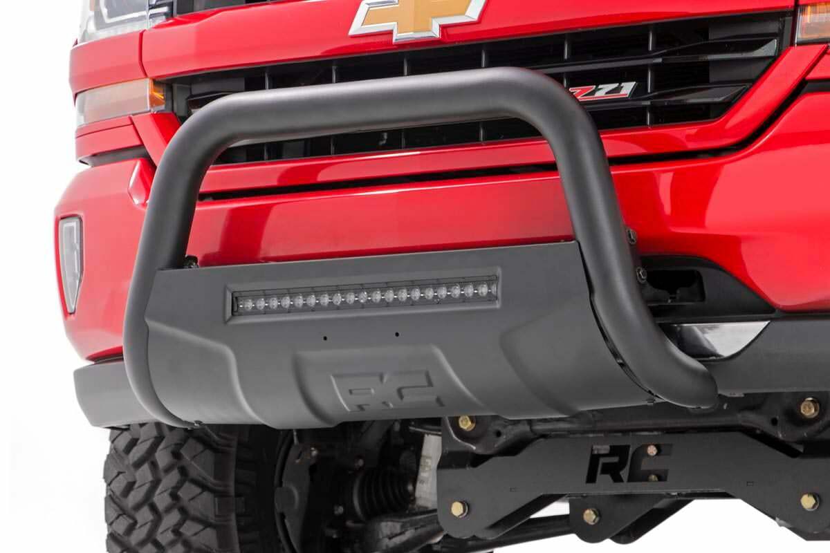 Fits Chevy/GMC 1500 Truck & SUV (07-20 & Classic) Black LED Bull Bar; B-C4071