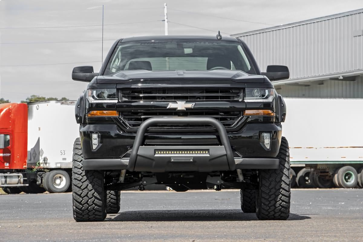 Fits Chevy/GMC 1500 Truck & SUV (07-20 & Classic) Black LED Bull Bar; B-C4071